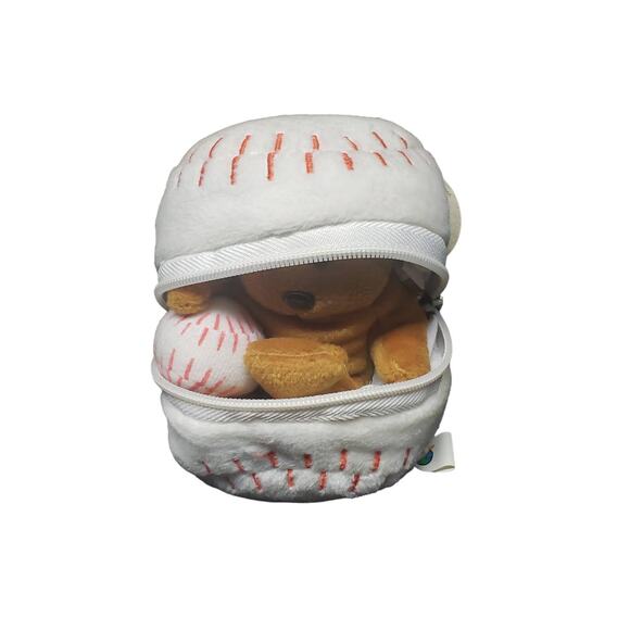 March of Dimes Bean Bags for Babies 2 in 1 Baseball Stuffed Brown Teddy Bear - Picture 1 of 13